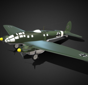 Avión antiguo He-111 modelo 3d