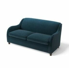 Sofa Bed Teal Velvet Color 3d model