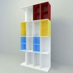 Kolorowy model wysokiej szafki 3D