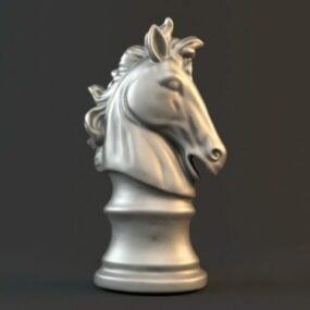 Western Horse Chess Piece 3d model