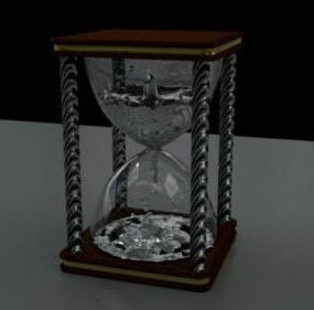 Antique Wood Hourglass 3d model