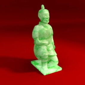نموذج جندي تيراكوتا صيني ثلاثي الأبعاد