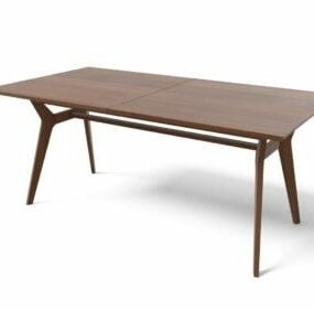 长方形延伸橡木餐桌3d模型