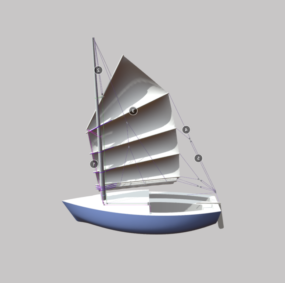 نموذج القارب الشراعي الصغير ثلاثي الأبعاد