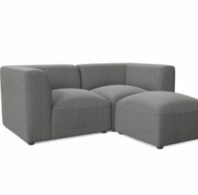 Boutique Sofa Curved Shape With Cushion 3d model
