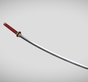Model 3d Pedang Melengkung Katana
