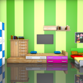 3д модель интерьера детской комнаты