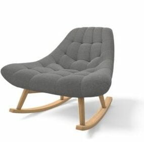 3д модель серого современного кресла-качалки