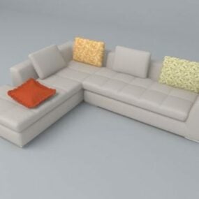 L Shape Sofa Fabric 3d model
