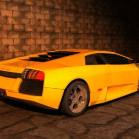 Mẫu 3d Lamborghini Aventador thể thao màu vàng