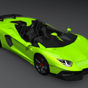 لامبورغيني أفينتادور نموذج السيارة الخضراء ثلاثي الأبعاد