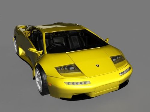 Yellow Lamborghini Diablo Roadster Car