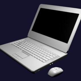 מחשב נייד ועכבר עיצוב דגם תלת מימד
