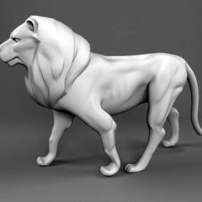 Große Löwenstatue im Garten, 3D-Modell