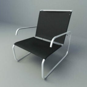 Black Leather Office Chair V3 3d model