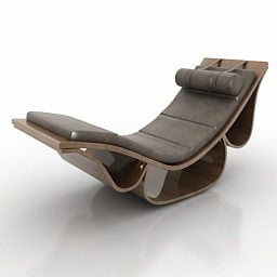 Lounge Chair Wooden Base 3d model