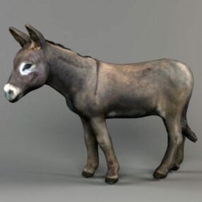 Lowpoly Múnla Ainmhithe Donkey 3D saor in aisce