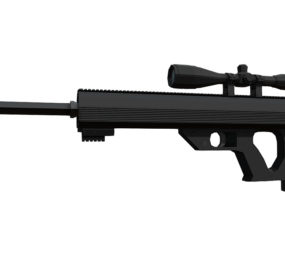 Lowpoly Model 3D Sniper Gun