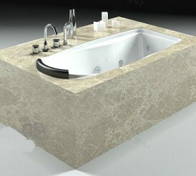 3д модель квадратной ванны в стиле джакузи