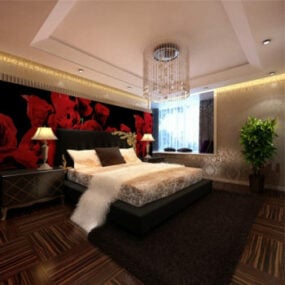 Luxury Brightly Bedroom Interior 3d model