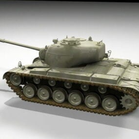 Military M26 Pershing Tank 3d model