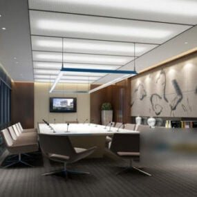 Modelo 3D da cena interior da sala de reuniões moderna