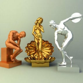 3д модель коллекции украшений из металлических фигурок