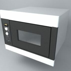 Modelo 3d de forno de microondas branco