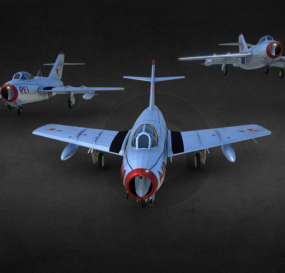 Lowpoly Russisch Mig-15 vliegtuig 3D-model