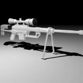 Lowpoly تفنگ تک تیرانداز نظامی مدل سه بعدی
