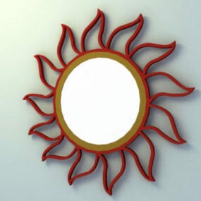 Décoration en forme de fleur miroir modèle 3D