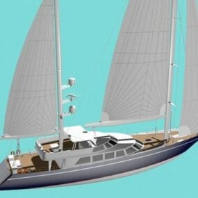 3д модель современной парусной яхты