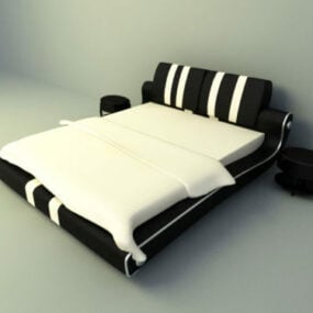 Model 3d Desain Pola Bed Strip Modern