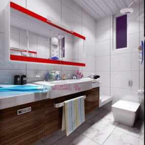 Model 3D nowoczesnego wnętrza łazienki