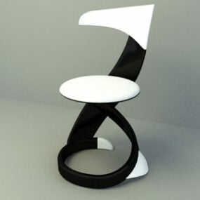 Modern Lounge Chair Black White 3d model