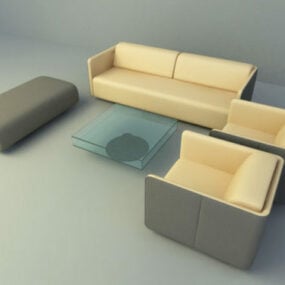 Modern Sofa With Table 3d model