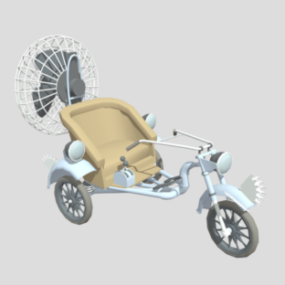 Fan Motorlu Üç Tekerlekli Bisiklet 3D modeli