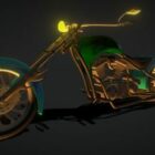 Gold Chopper Motorcycle