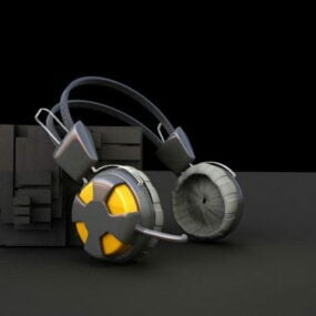 高科技音乐耳机3d模型