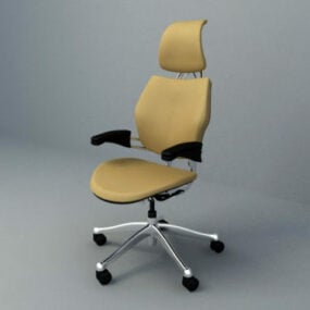 3д модель офисного кресла-подушки коричневого цвета