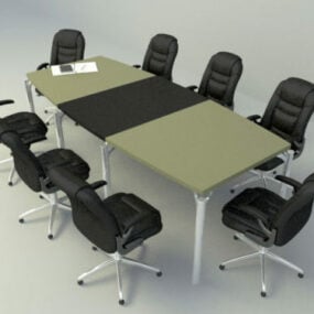 3d-модель сучасного простого офісного комплекту меблів для зустрічей