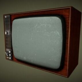 Modelo 3d analógico de televisão antiga