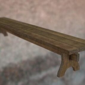 Old Dirty Bench Furniture 3d model