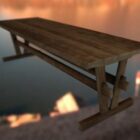 पुरानी लकड़ी की टेबल बेंच