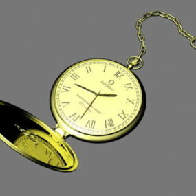 שעון כיס אומגה וינטג' דגם תלת מימד