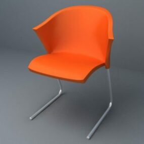 Orange Pastic Chair 3d model