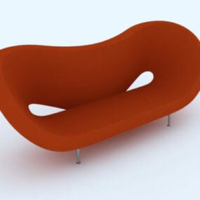 Oranžová pohovka Odernism 3D model