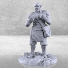 Orc Monk miniaturní postava 3D model