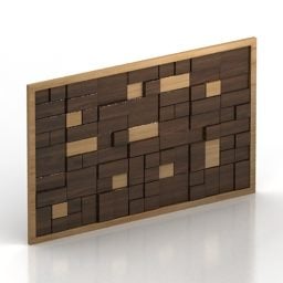 Wooden Panel Tiles Decoration 3d model