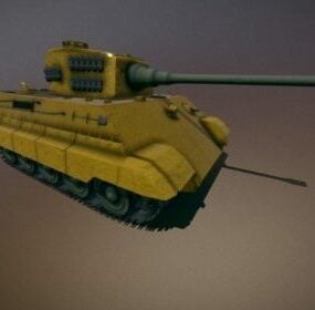 Koncept tankové zbraně s 3D modelem kulometu